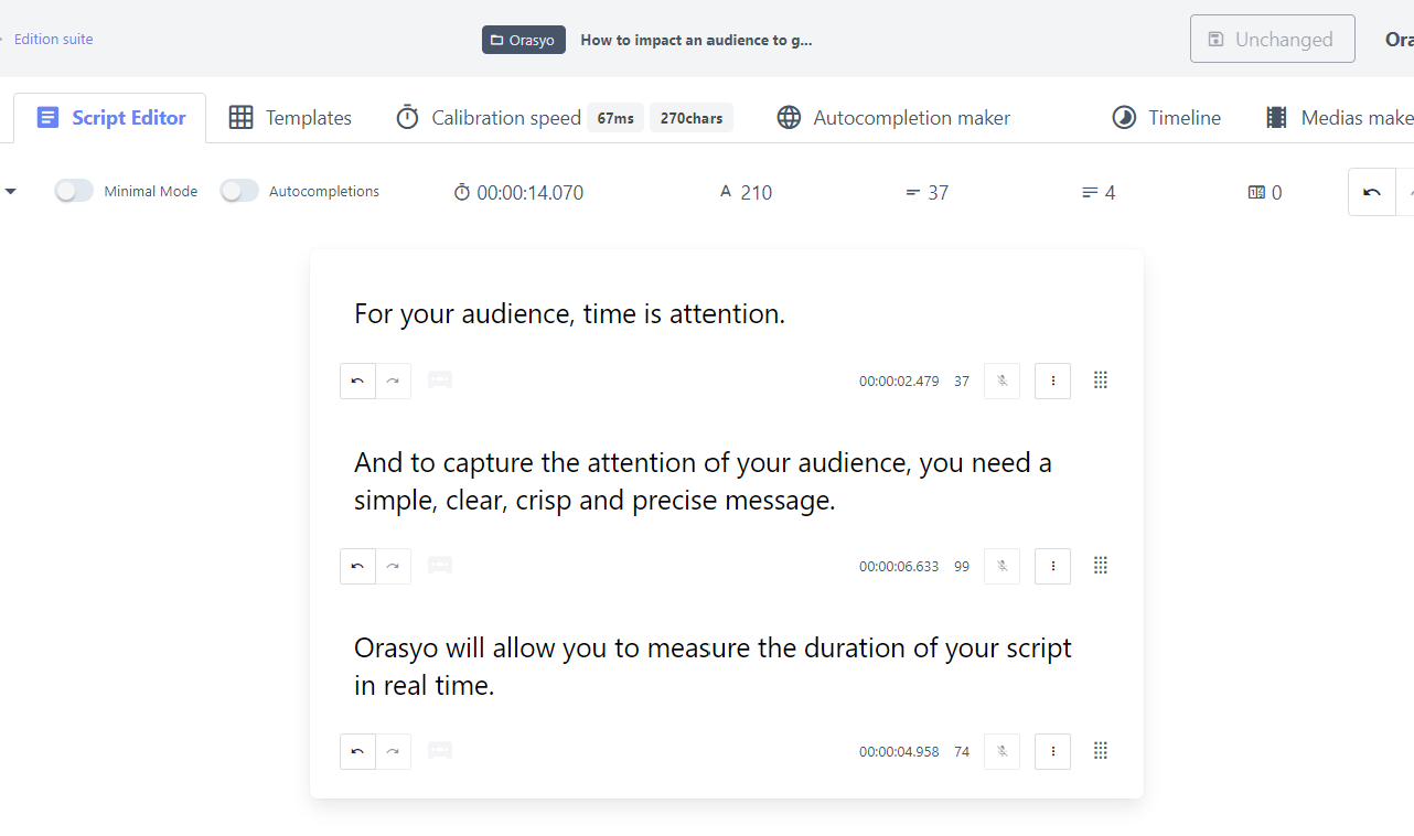 Orasyo - Optimize every second of your speaking time to communicate and impact
       your audience.
